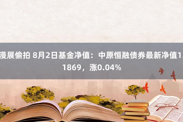 漫展偷拍 8月2日基金净值：中原恒融债券最新净值1.1869，涨0.04%