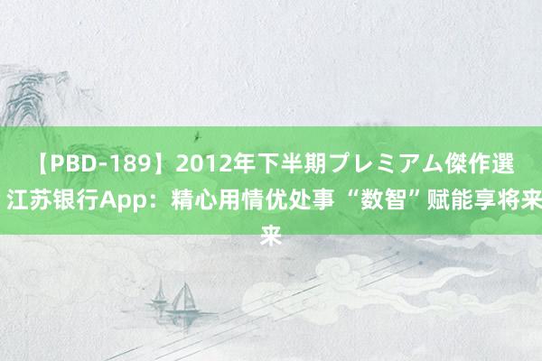 【PBD-189】2012年下半期プレミアム傑作選 江苏银行App：精心用情优处事 “数智”赋能享将来