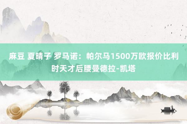 麻豆 夏晴子 罗马诺：帕尔马1500万欧报价比利时天才后腰曼德拉-凯塔