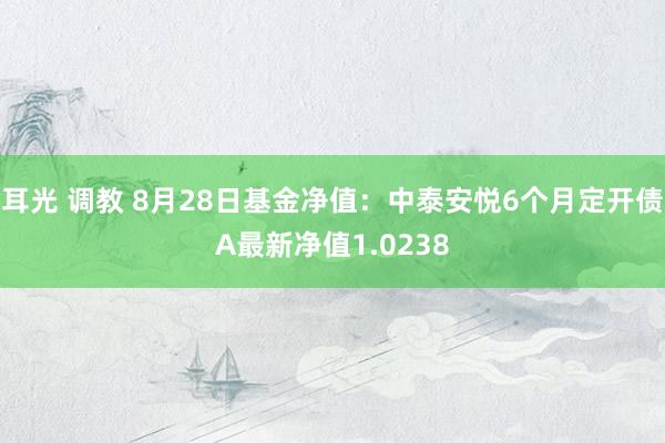 耳光 调教 8月28日基金净值：中泰安悦6个月定开债A最新净值1.0238