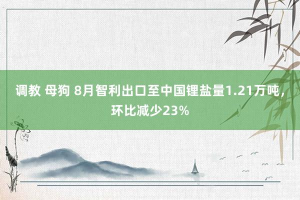 调教 母狗 8月智利出口至中国锂盐量1.21万吨，环比减少23%